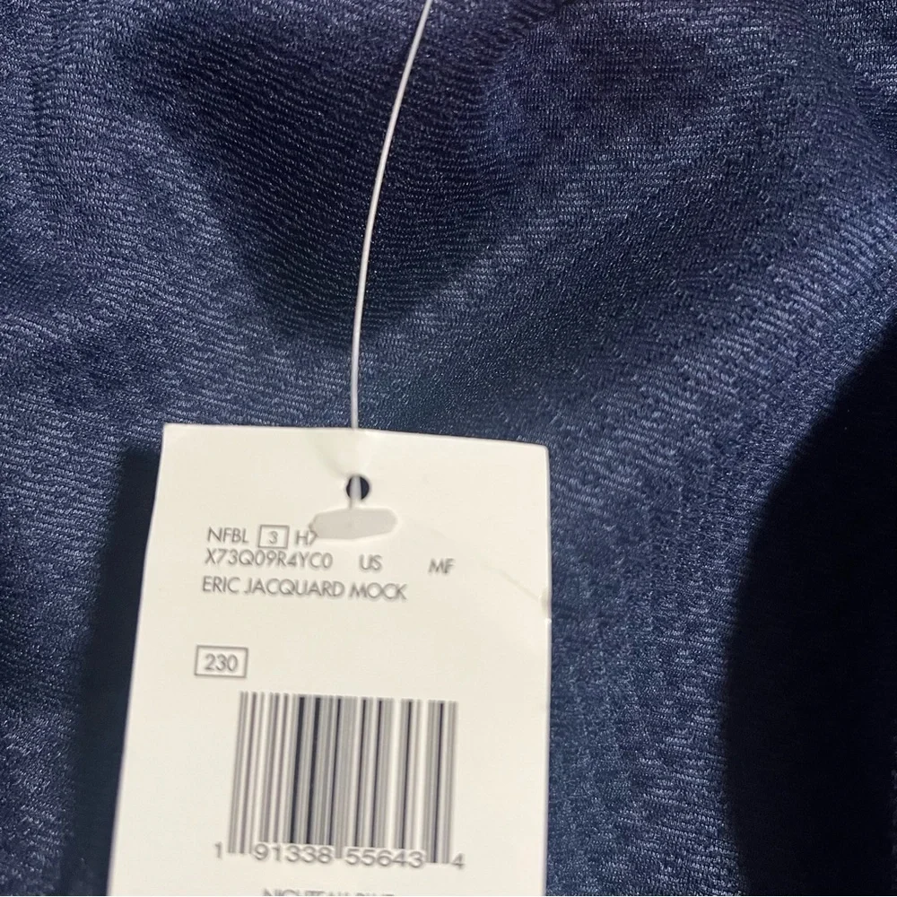 GUESS Men’s Medium Eric Jacquard Mock Full Zip Logo Jacket NWT Navy Everyday